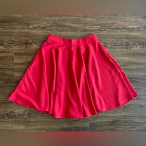 SHEIN Vibrant Red Skater Skirt